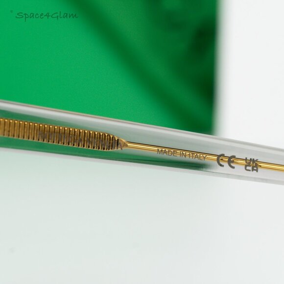 NEW Bottega Veneta BV1295O 004 Transparent Grey Demo Square Unisex Eyeglasses - Picture 6 of 7